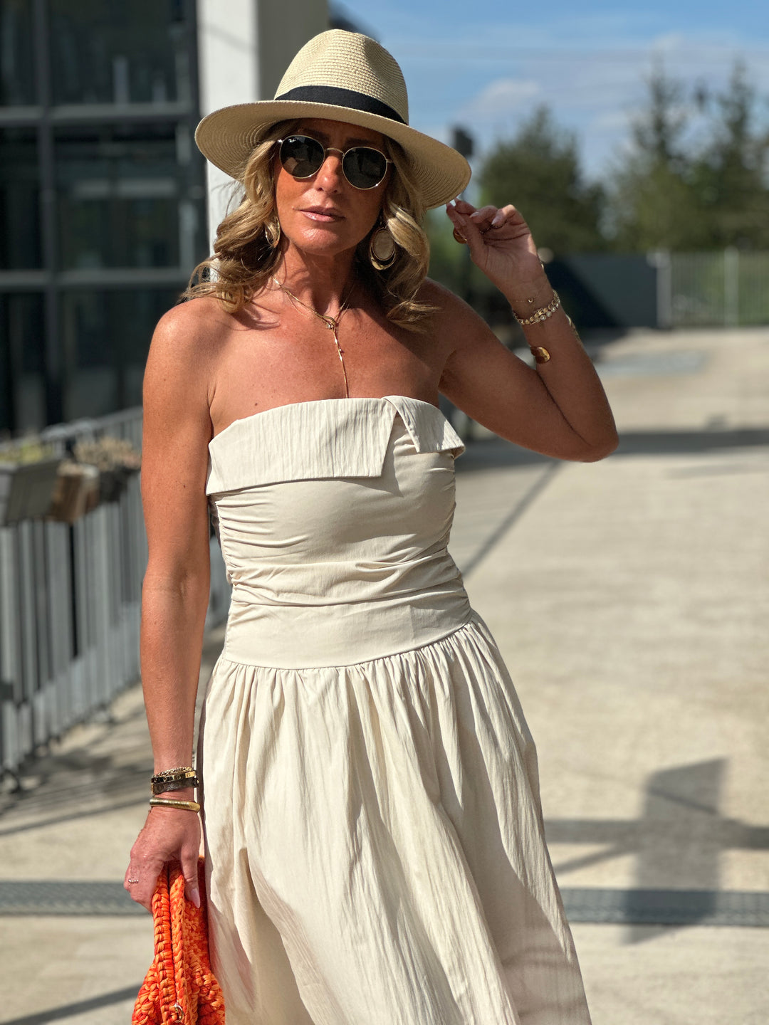 Robe longue bandeau 822 Beige