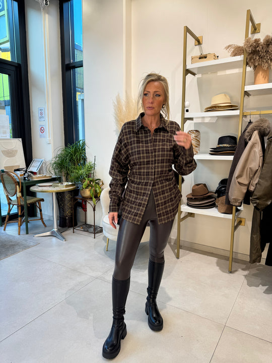 Chemise carreaux cintré à la taille 11530