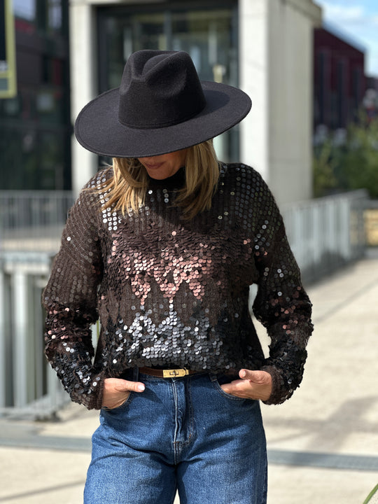 Pull choco aux sequin Catalina