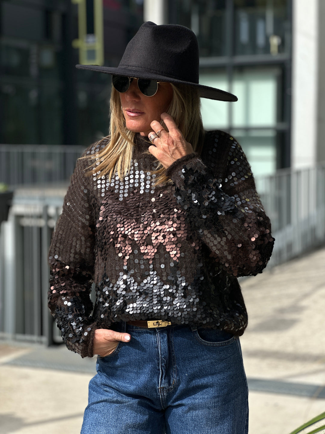 Pull choco aux sequin Catalina