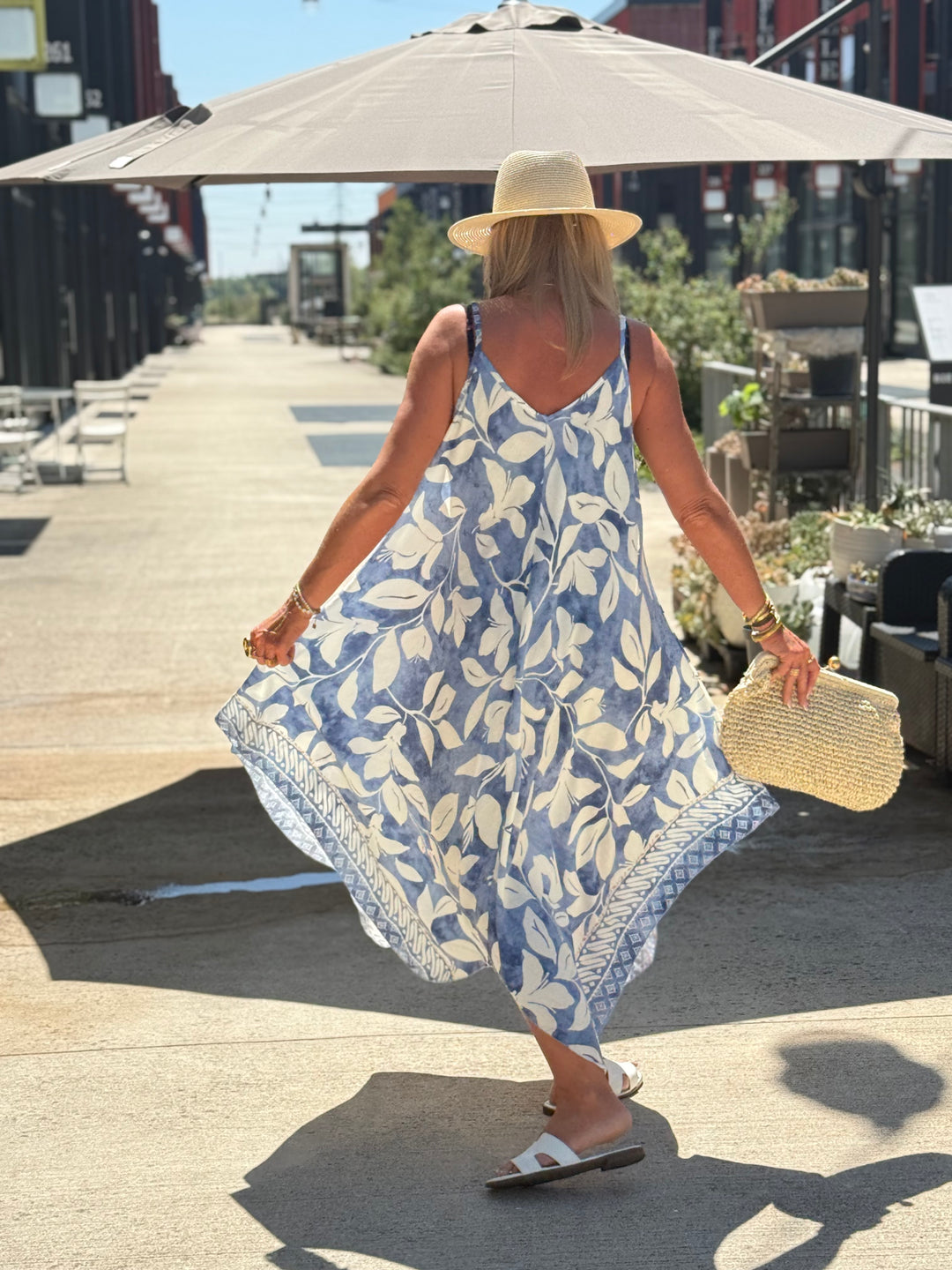 Robe imprimée coloris BLEU R687