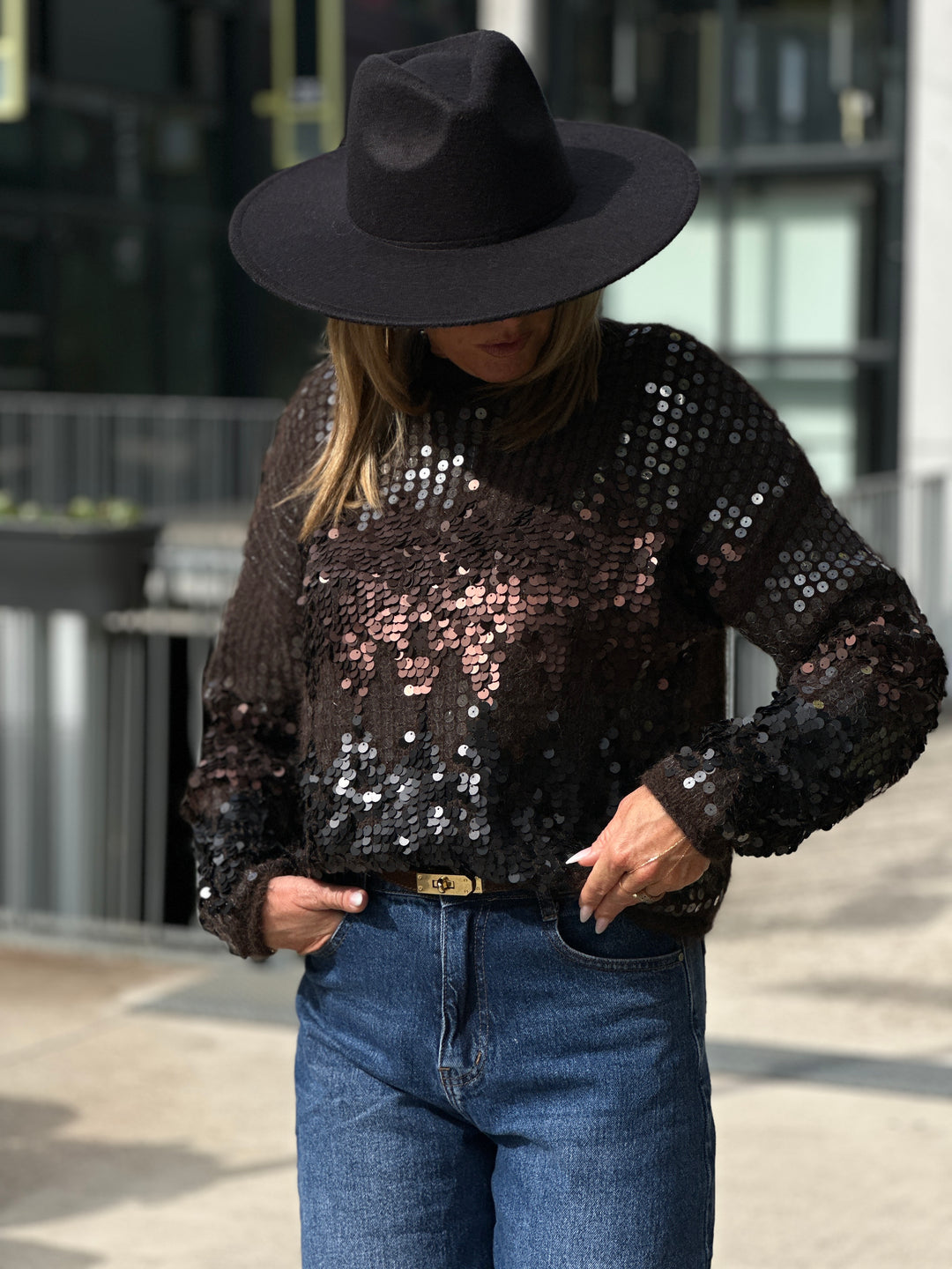 Pull choco aux sequin Catalina