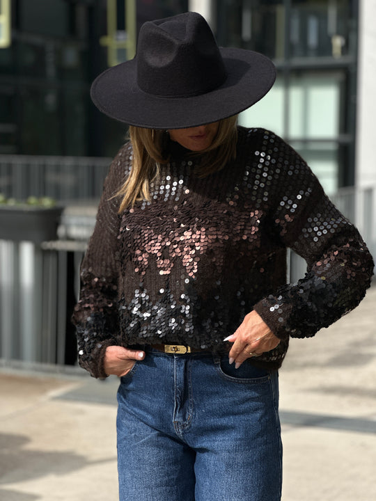 Pull choco aux sequin Catalina