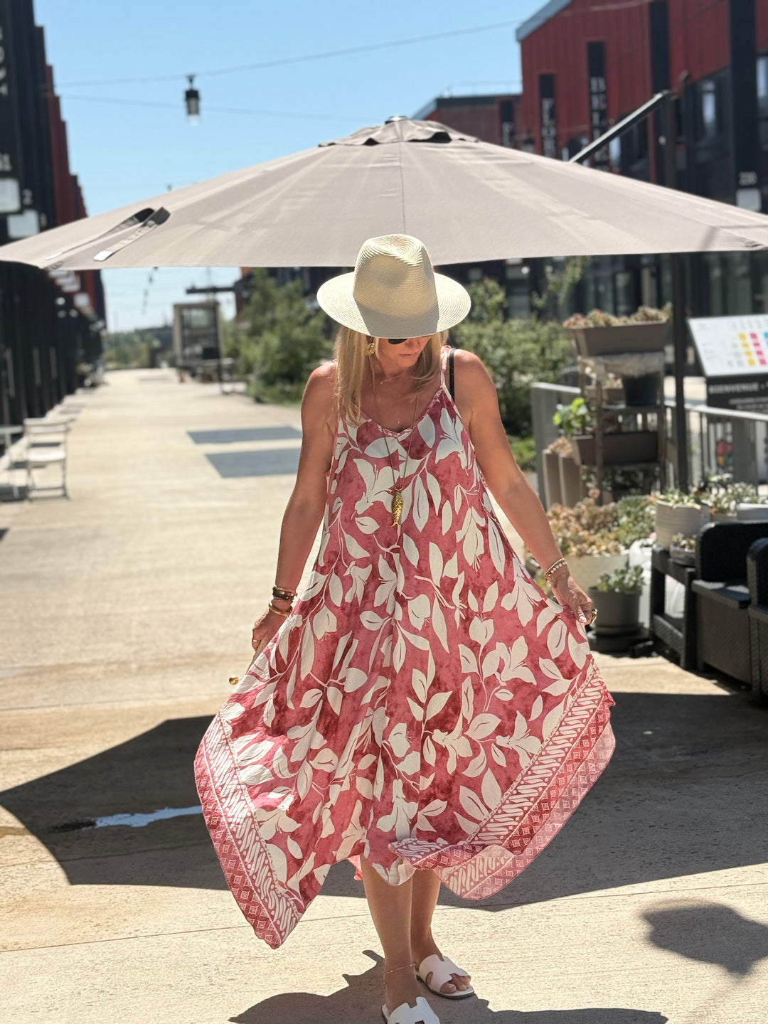 Robe imprimée coloris ROSE R687