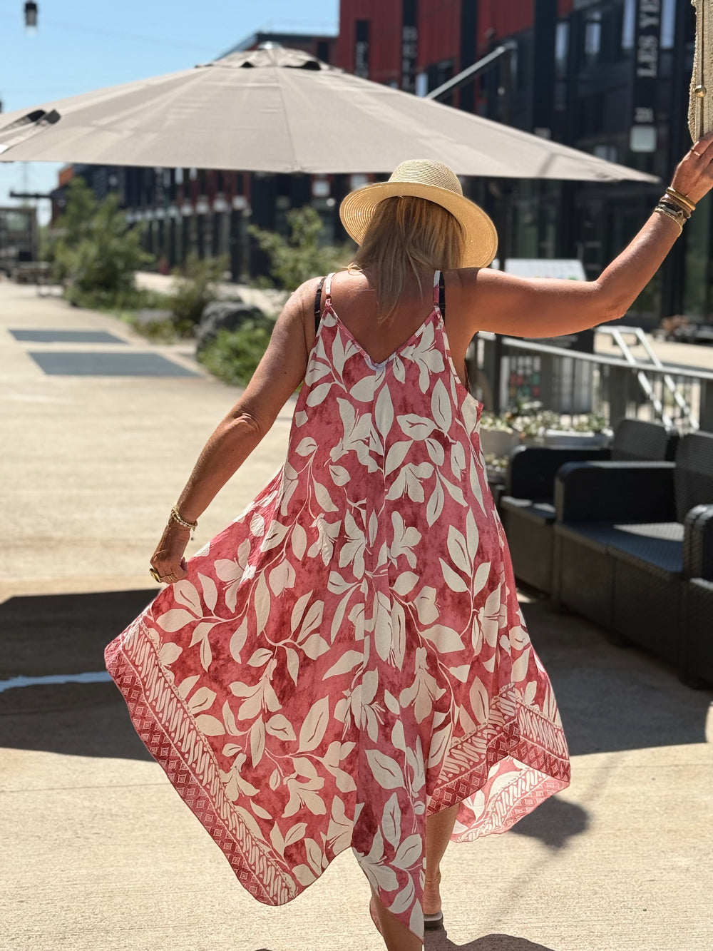 Robe imprimée coloris ROSE R687