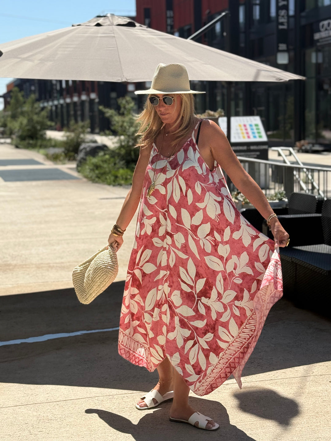 Robe imprimée coloris ROSE R687