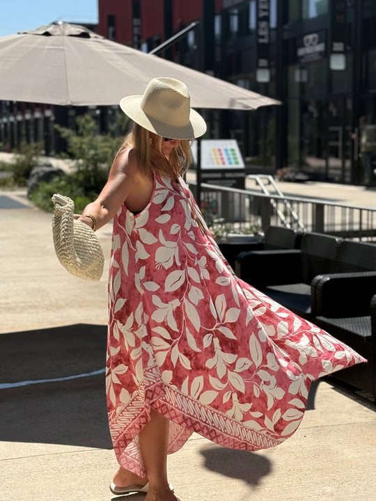 Robe imprimée coloris ROSE R687