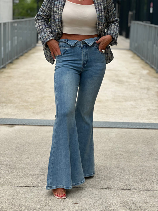 Jean bleu patte d’éléphant / Ti