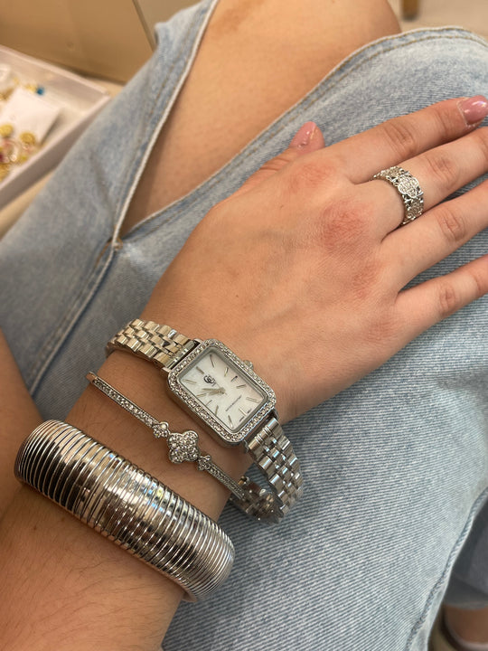 Bracelet manchette argente épais