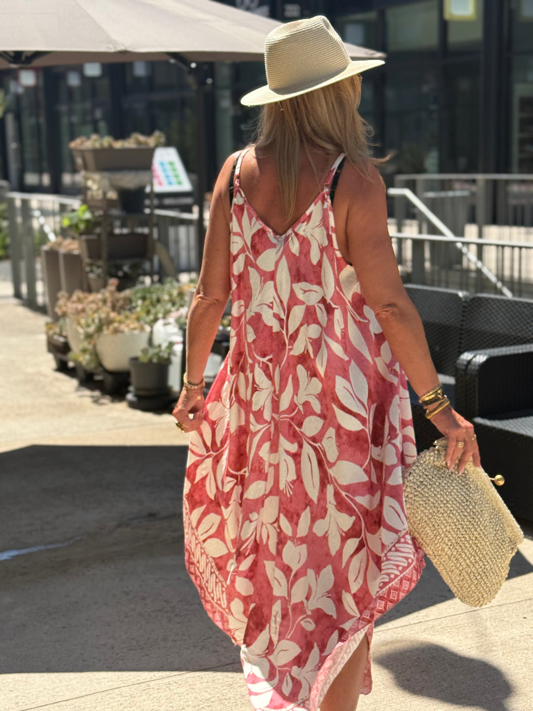 Robe imprimée coloris ROSE R687