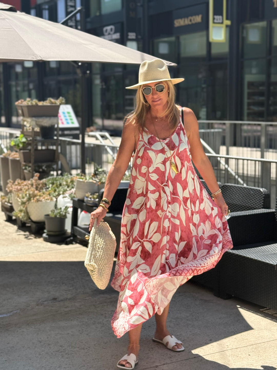Robe imprimée coloris ROSE R687