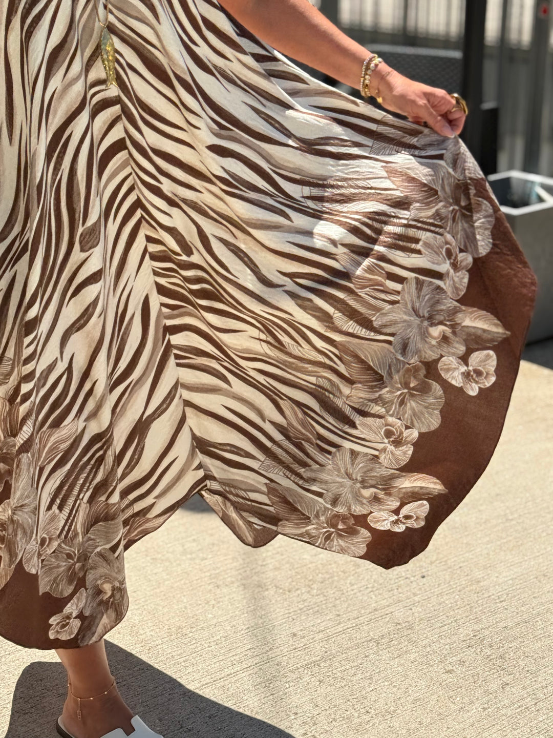 Robe imprimée zébré coloris MARRON R687