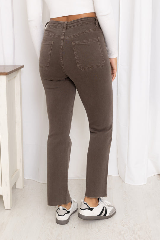 Jean 7/9 en Taupe 77226