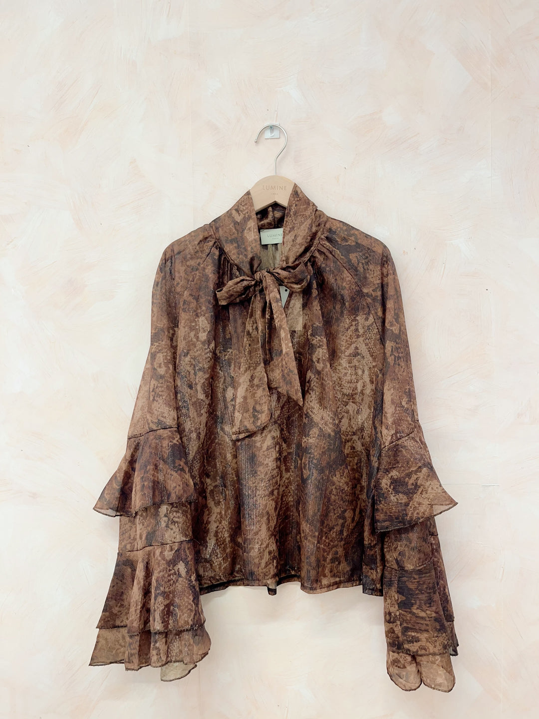 Blouse imprimée volant 7383