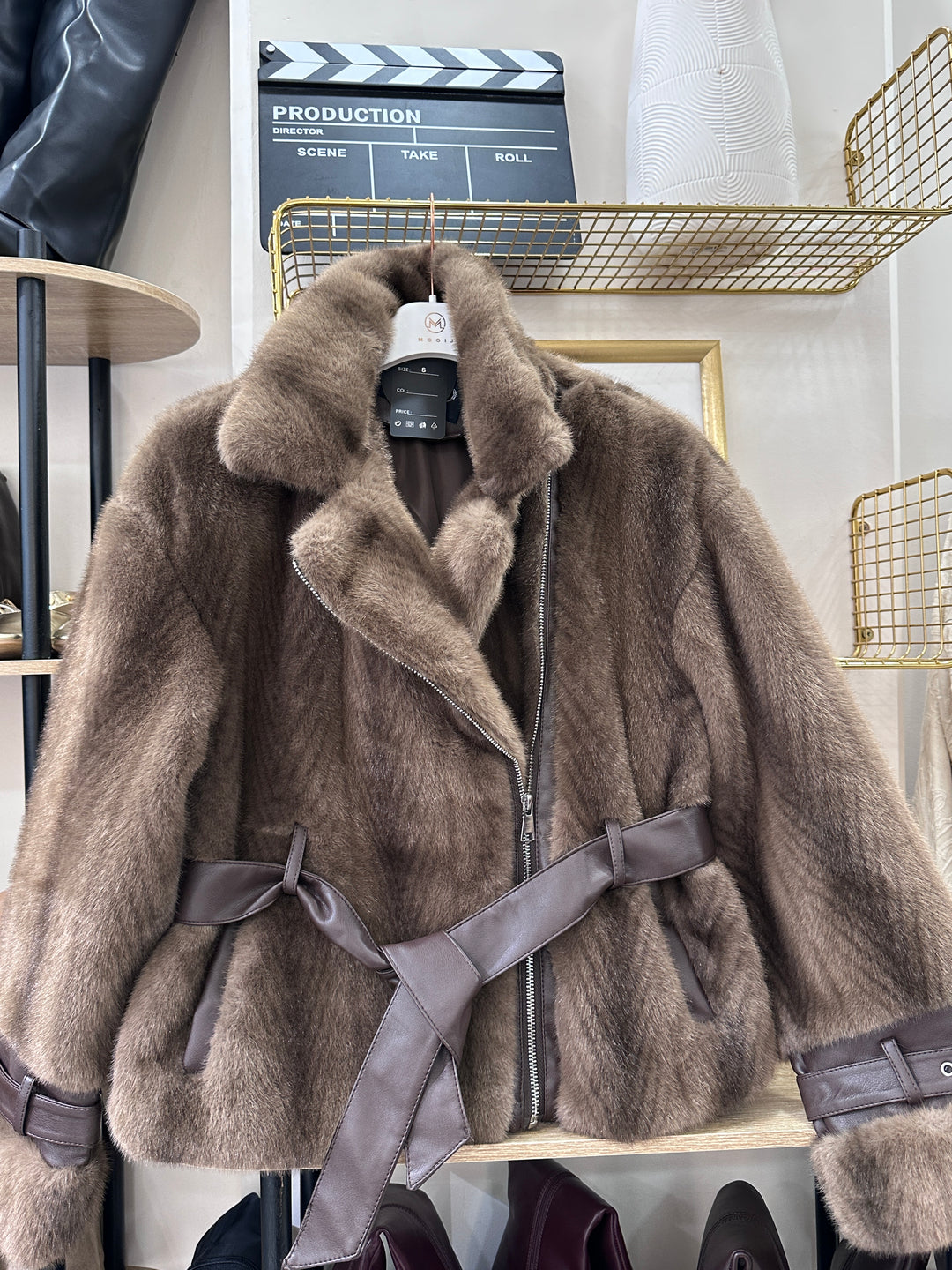 Veste fourrure dégradée zip asymétrique CHOCO 202248