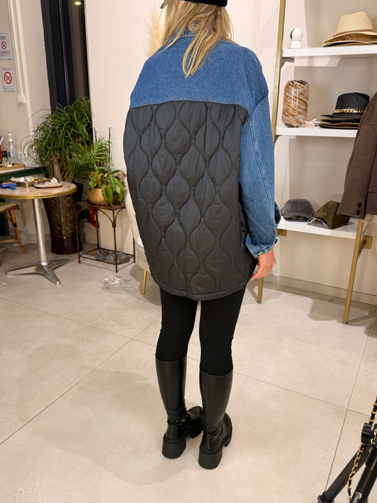 Veste jean matelassé Noir 3162