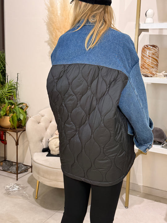 Veste jean matelassé Noir 3162