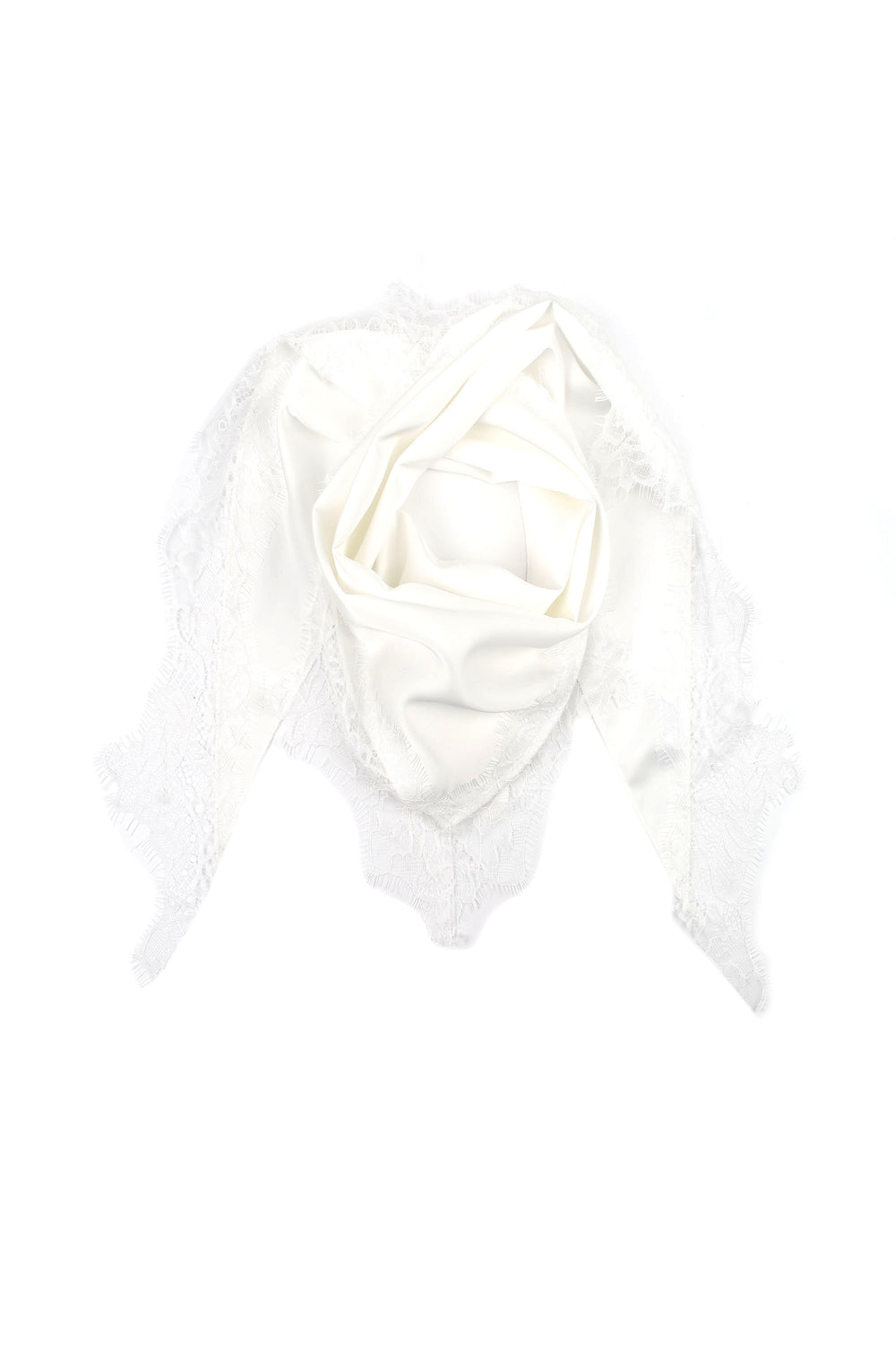 Bandeau foulard satin aux dentelle E-09652