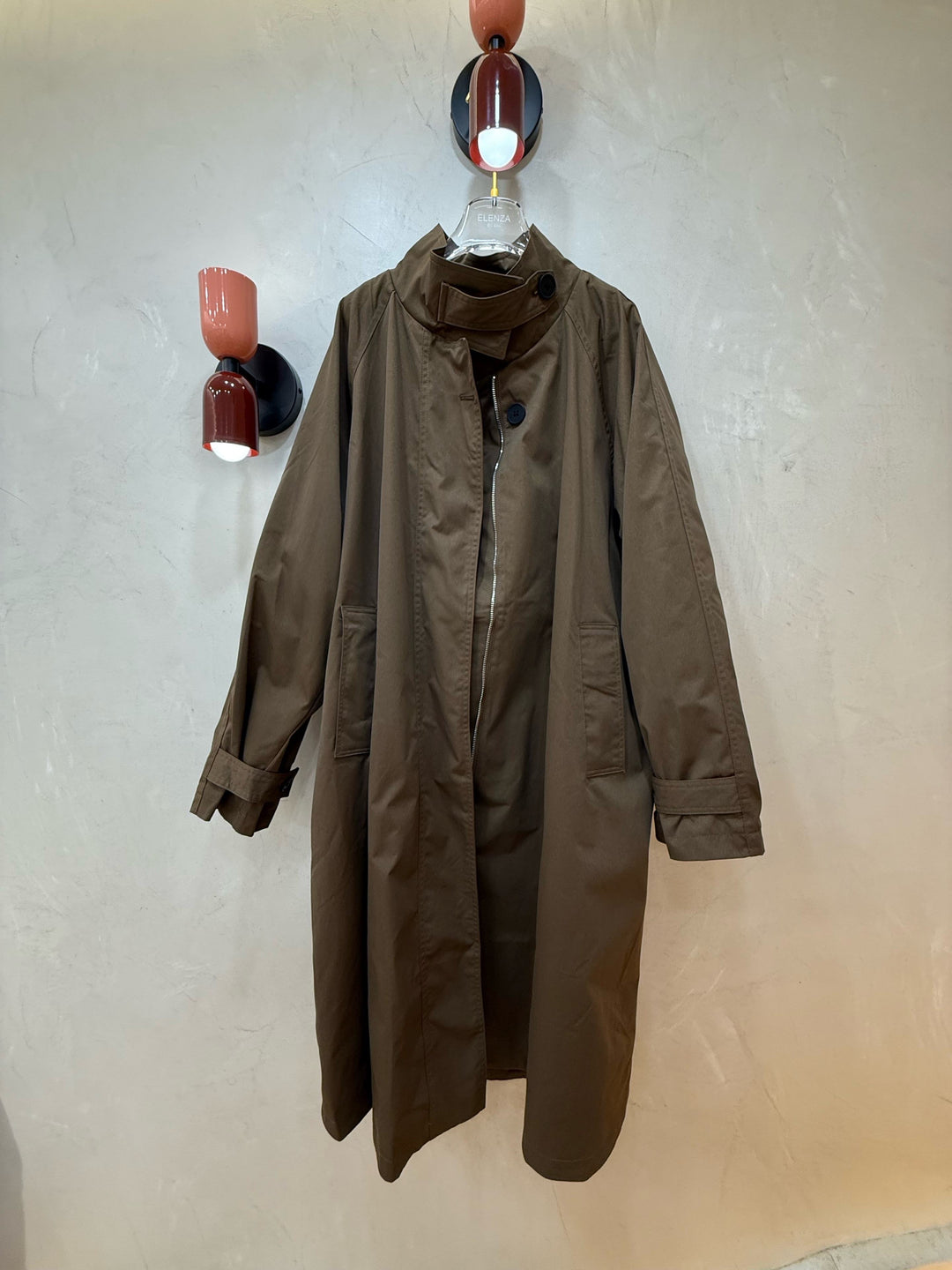Trench long choco attaché col 3185