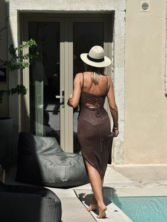 Robe crochet lurex Choco