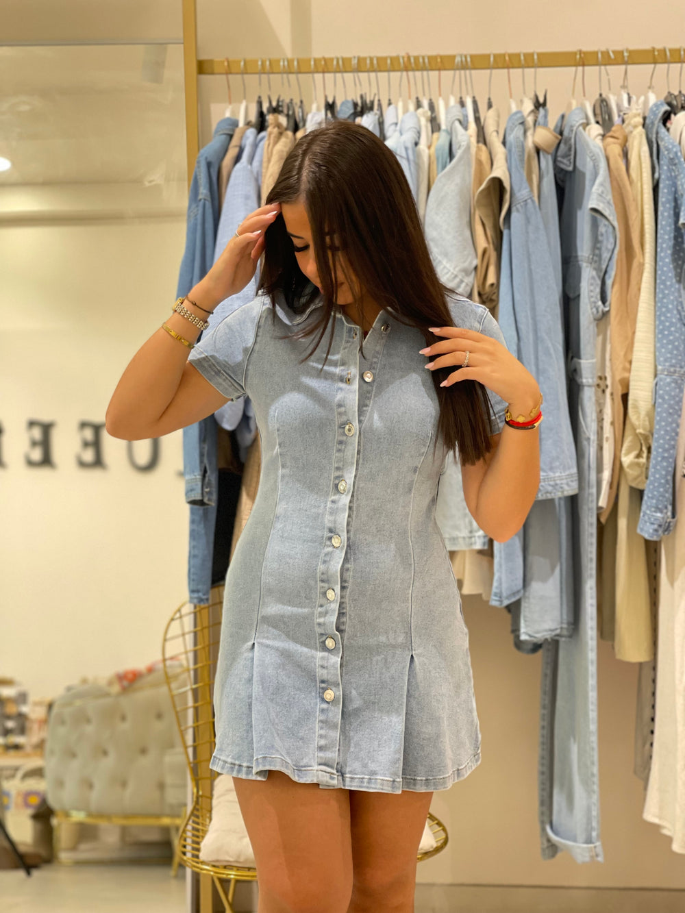 Robe jean volant MG702