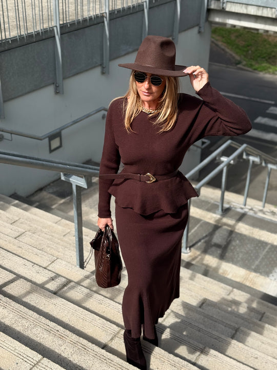 Ensemble maille jupe Choco 5160