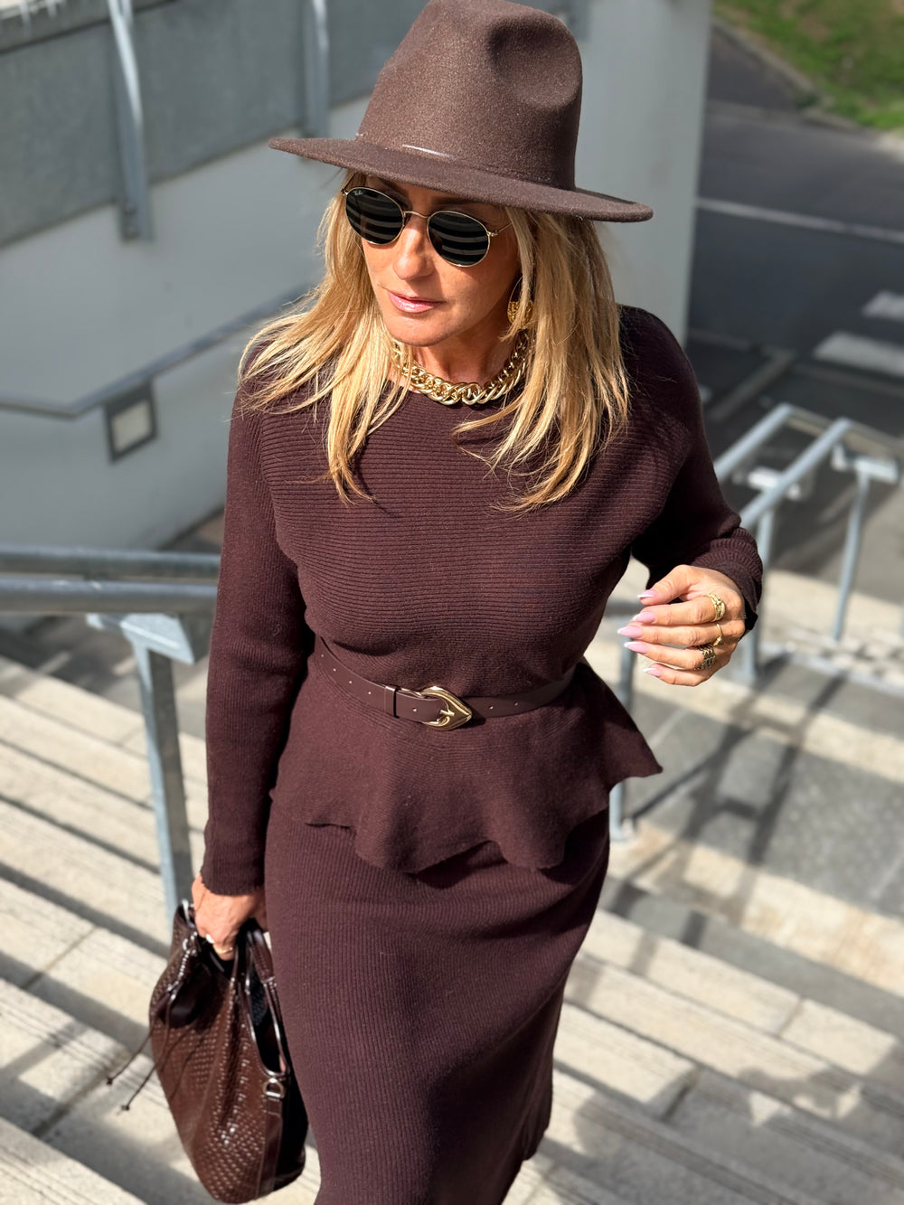 Ensemble maille jupe Choco 5160