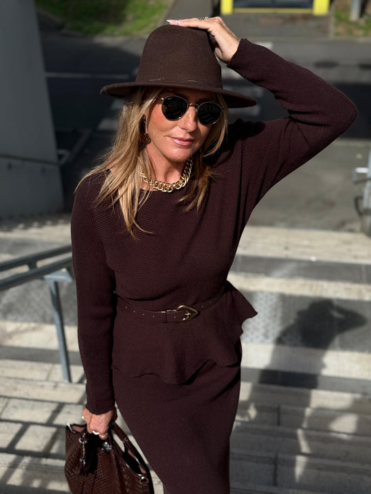 Ensemble maille jupe Choco 5160