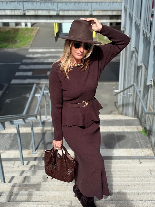 Ensemble maille jupe Choco 5160