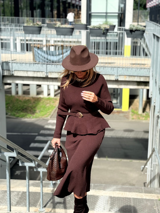 Ensemble maille jupe Choco 5160