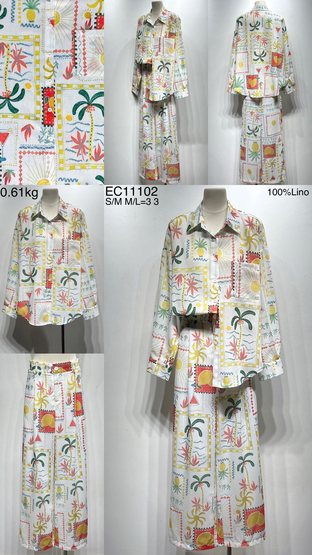 Ensemble imrpieee palmiers citron 11102