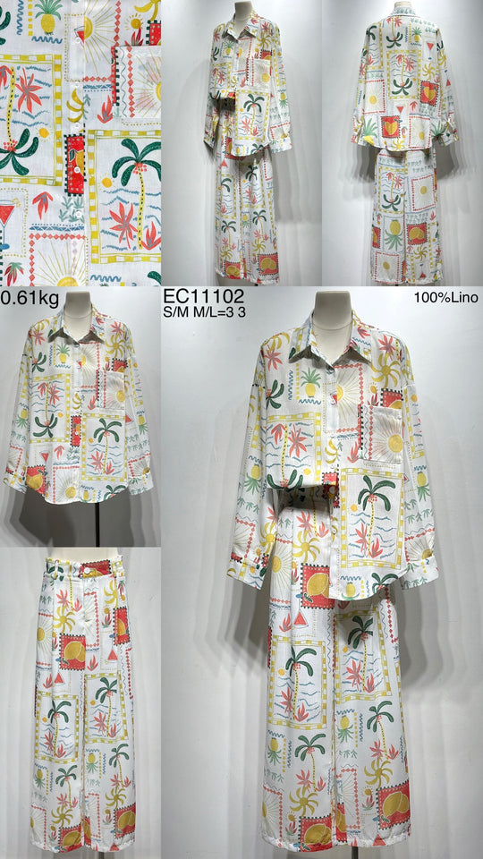 Ensemble imrpieee palmiers citron 11102