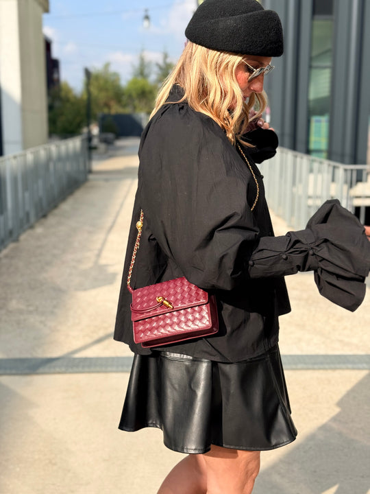 Blouse manches bouffante H15170 Noir