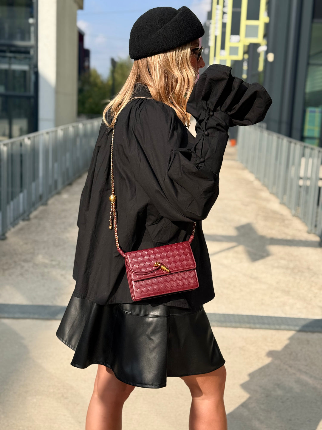 Blouse manches bouffante H15170 Noir