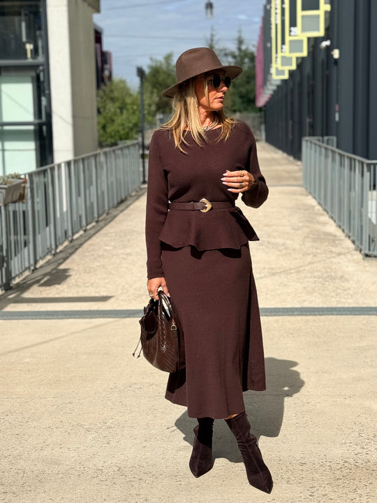 Ensemble maille jupe Choco 5160