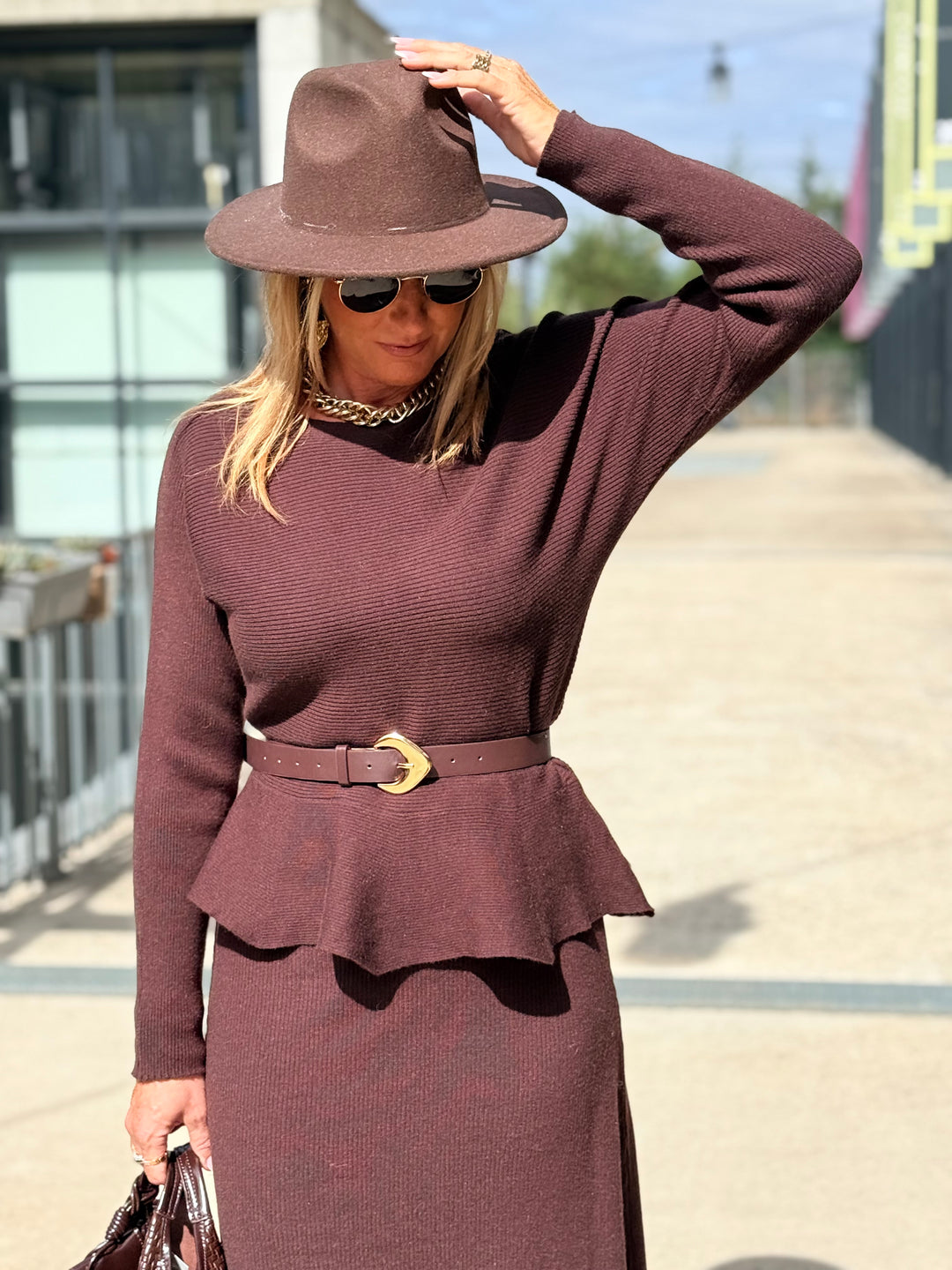 Ensemble maille jupe Choco 5160