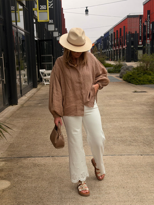 CHEMISES Simple LIN Camel C79043
