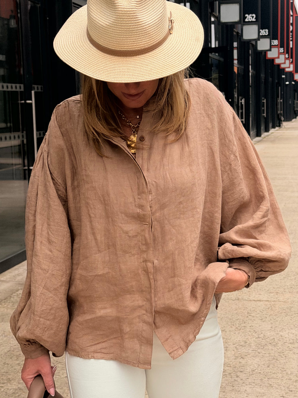 CHEMISES Simple LIN Camel C79043
