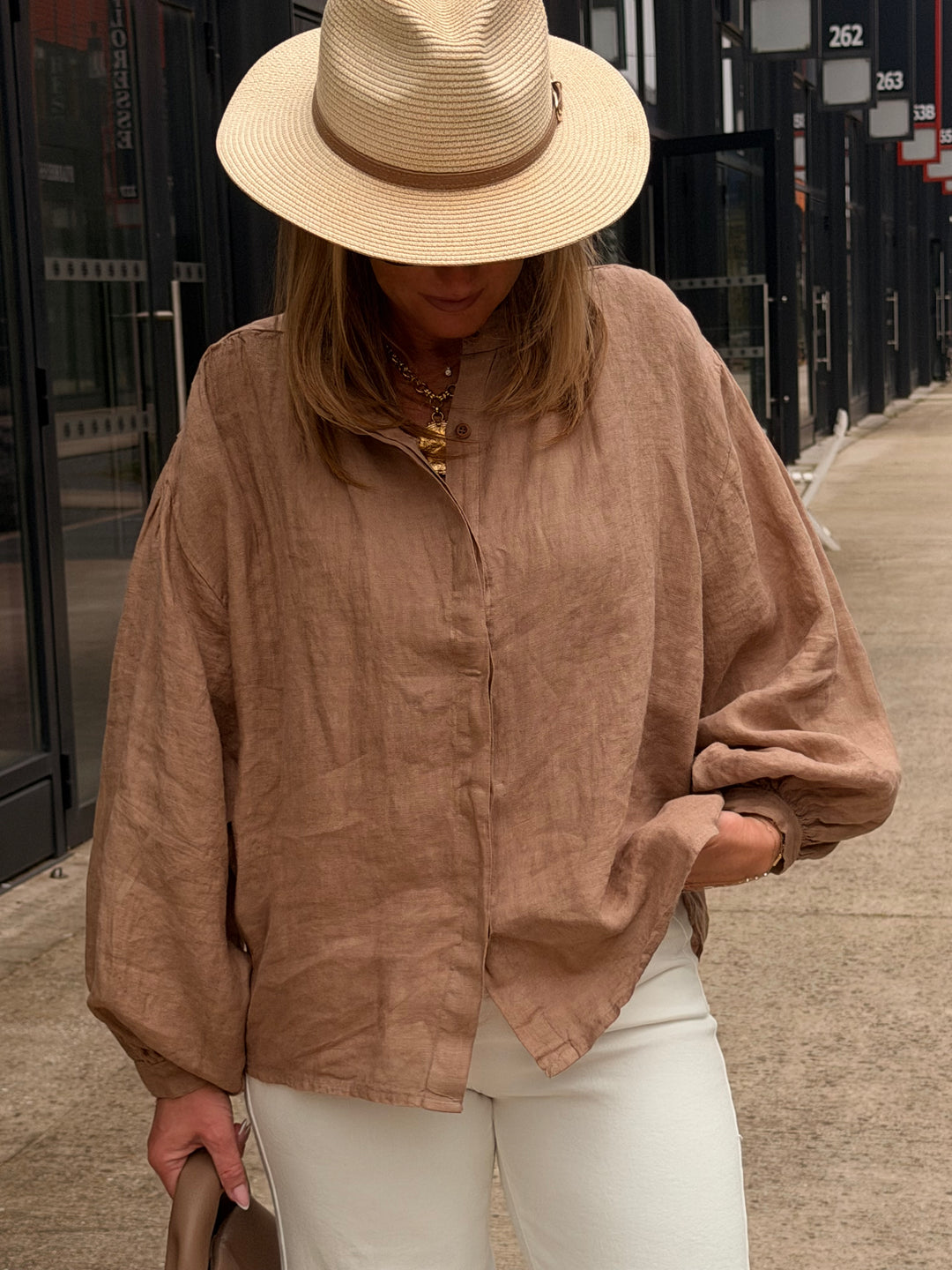 CHEMISES Simple LIN Camel C79043