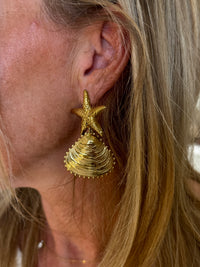 Boucles d’oreilles étoiles de mer et coquillage