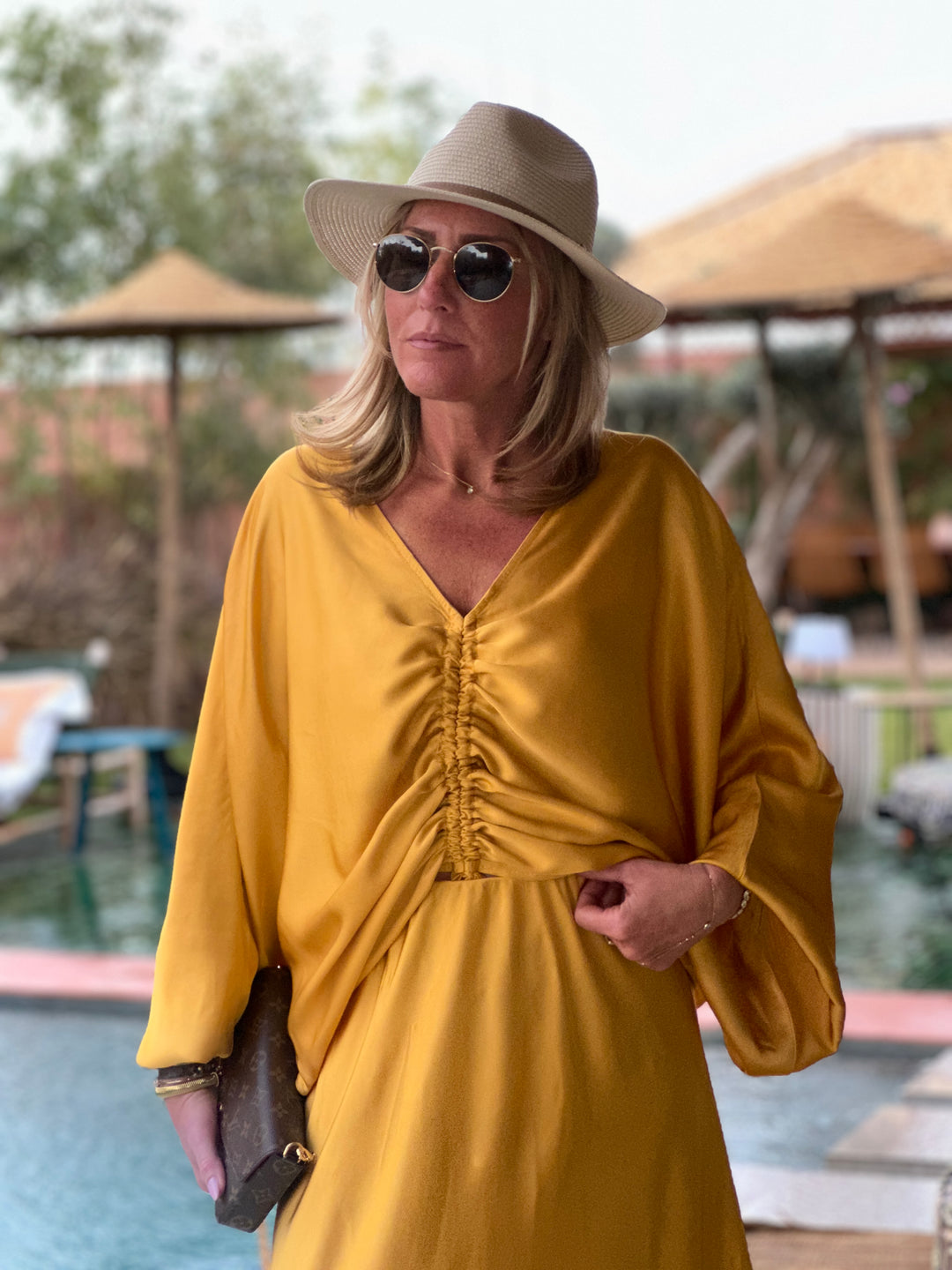 Blouse en soie en Moutarde /92665