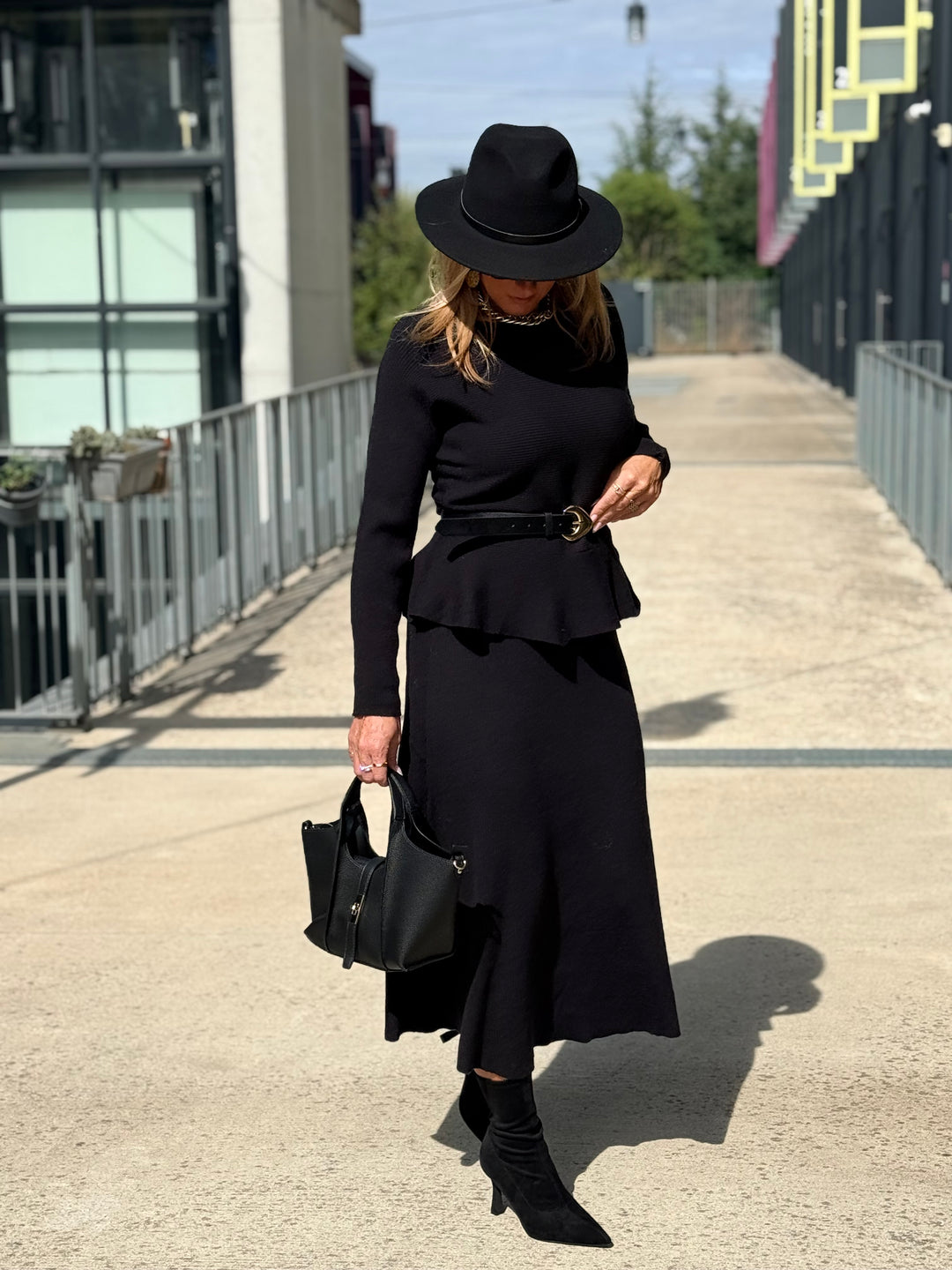 Ensemble maille jupe Noir 5160