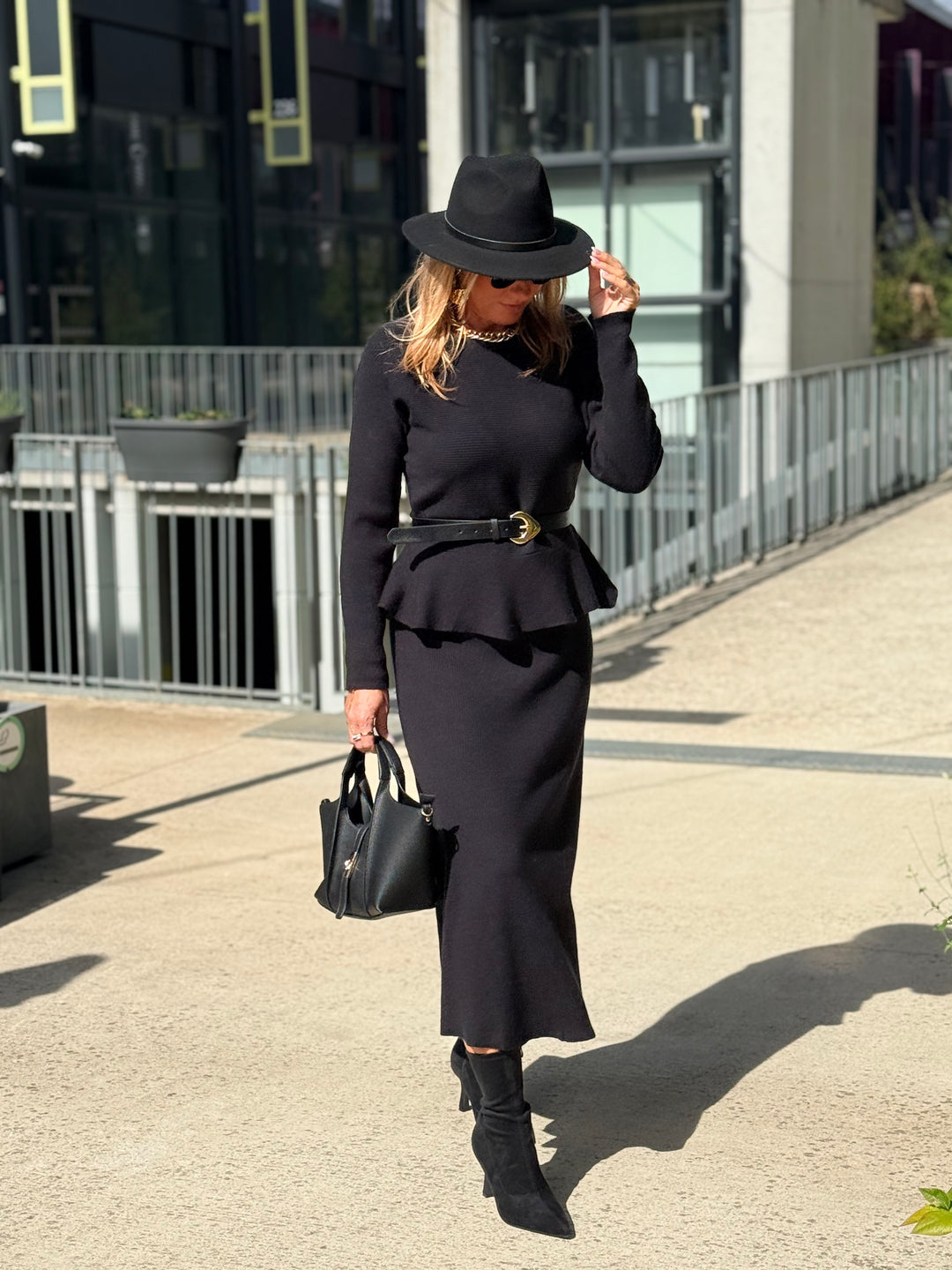Ensemble maille jupe Noir 5160