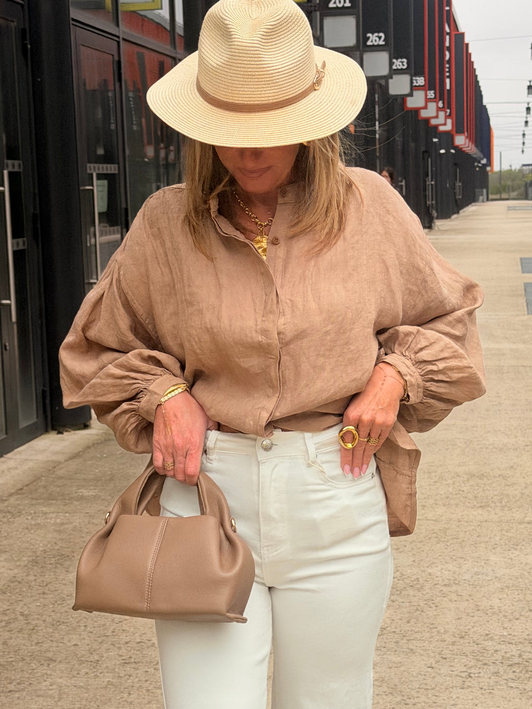 CHEMISES Simple LIN Camel C79043