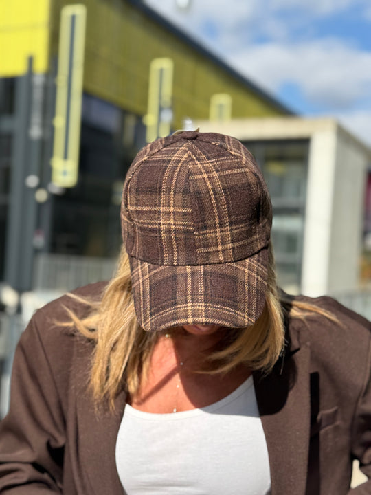 Casquette feutrine carreaux