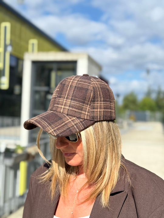 Casquette feutrine carreaux