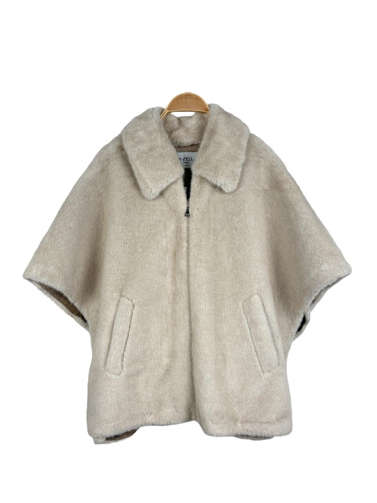 Fourrure poncho beige écru 8805