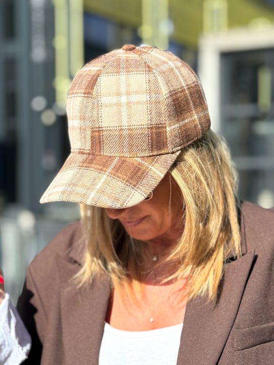 Casquette feutrine carreaux