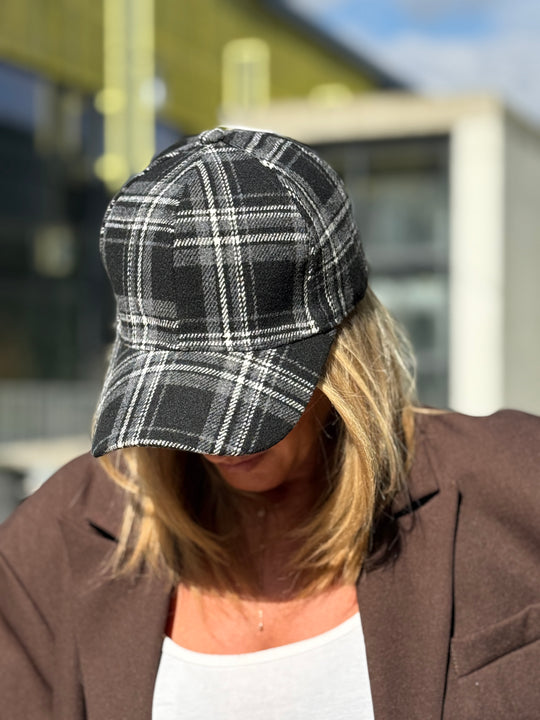 Casquette feutrine carreaux