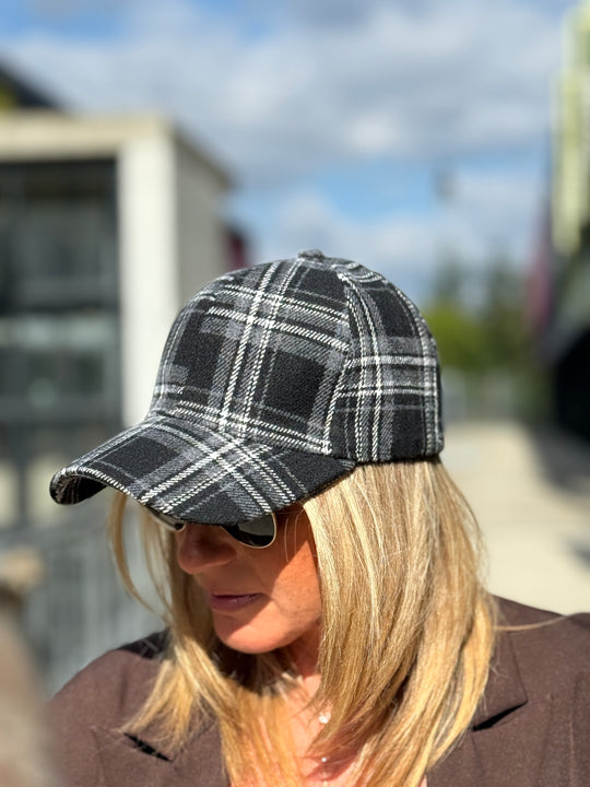 Casquette feutrine carreaux
